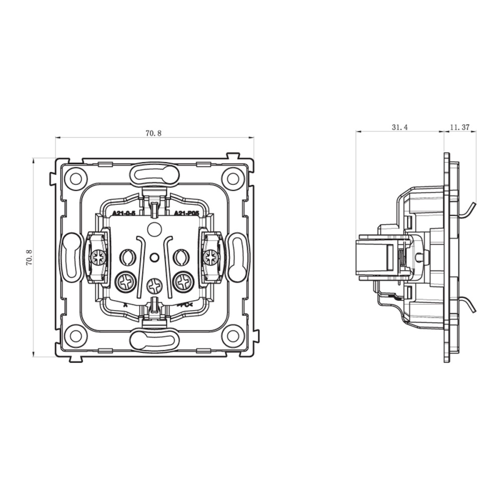 Розетка встраиваемая Donel R98 Schuko с заземлением и шторками на винтах Алюминий матовый DA18800-DA22026 — изображение 6