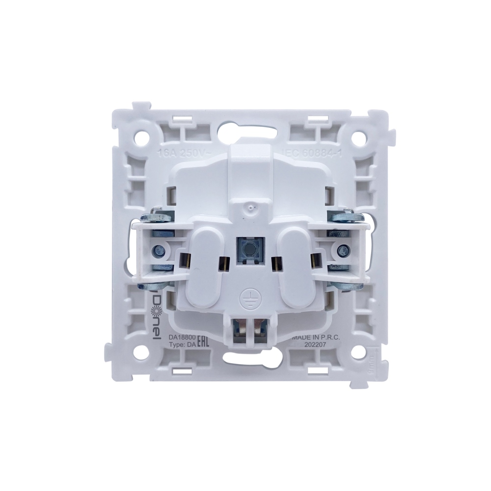 Розетка встраиваемая Donel R98 Schuko с крышкой и заземлением на винтах Серый матовый DA18800-DA52040 — изображение 5