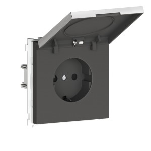 Розетка встраиваемая Donel R98 Metal Schuko с заземлением и крышкой на клеммах Благородная сталь DA19900-DA520ES