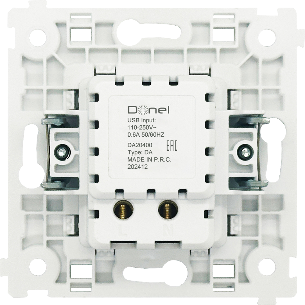 Розетка встраиваемая USB Donel R98 3.1A тип A, С Шоколад матовый DA20400-DA27742 — изображение 3