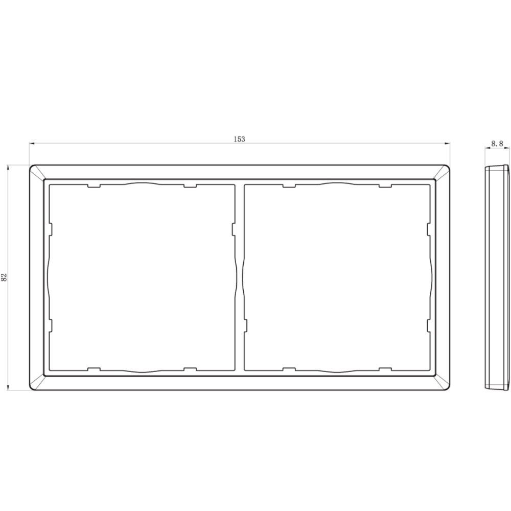 Рамка пластиковая Donel R98 на 2 поста Белый глянцевый DA21203 — изображение 3