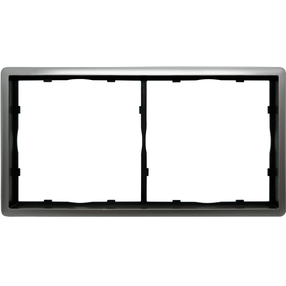 Рамка из металла Donel R98 Metal на 2 поста Благородная сталь DA212ES