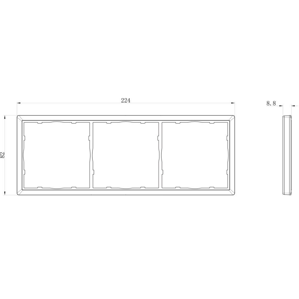 Рамка пластиковая Donel R98 на 3 поста Серый матовый DA21340 — изображение 3