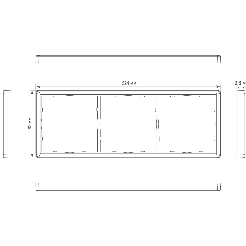 Рамка из металла Donel R98 Metal на 3 поста Никель DA213NB — изображение 3