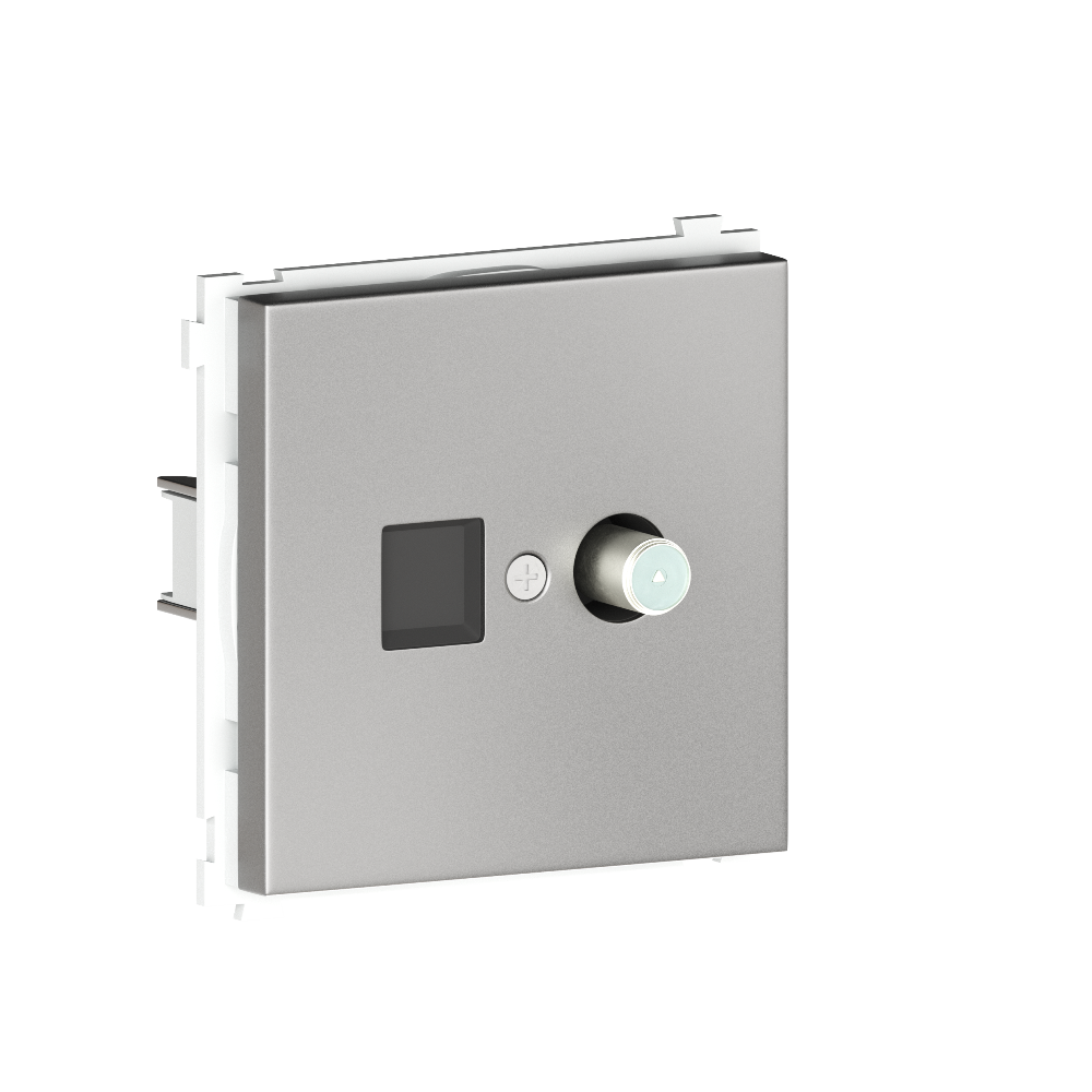 Розетка встраиваемая TV-SAT Donel R98 Metal F-разъём Благородная сталь DA30200-DA879ES