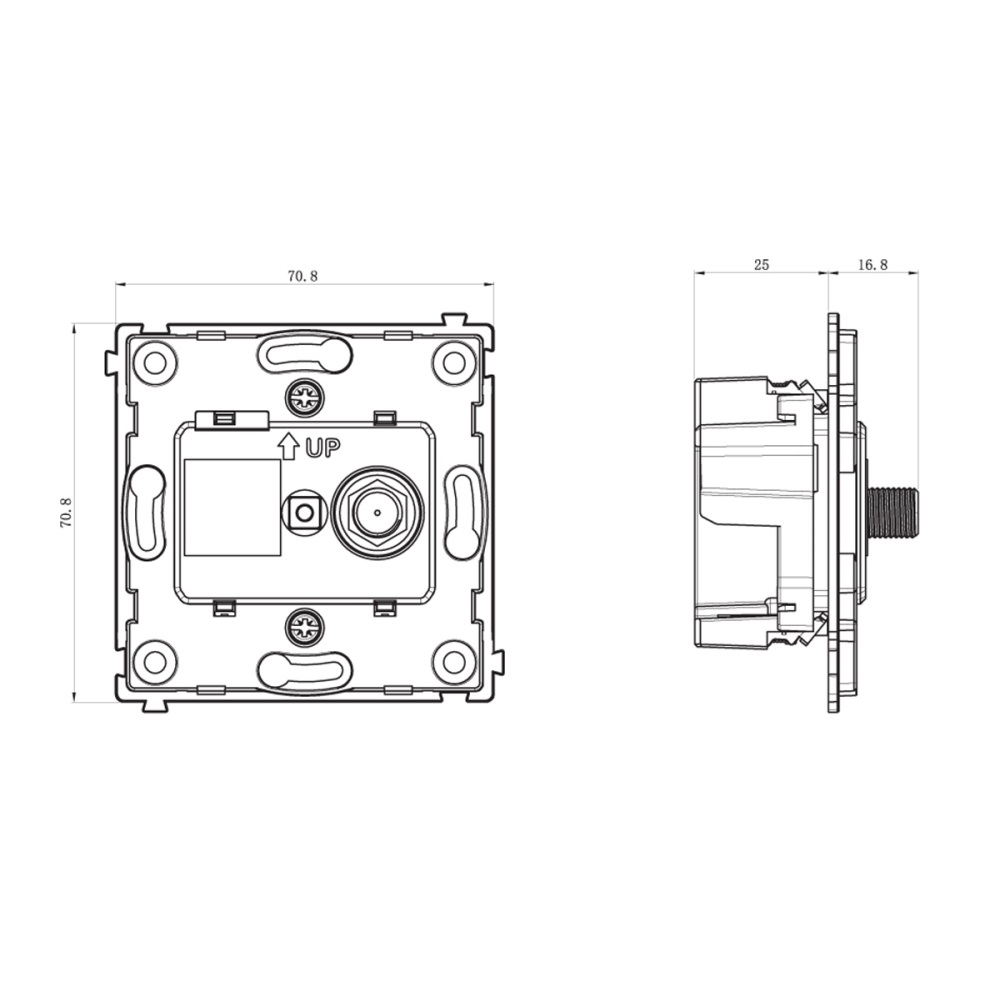 Розетка встраиваемая TV-SAT Donel R98 Metal F-разъём Благородная сталь DA30200-DA879ES — изображение 7