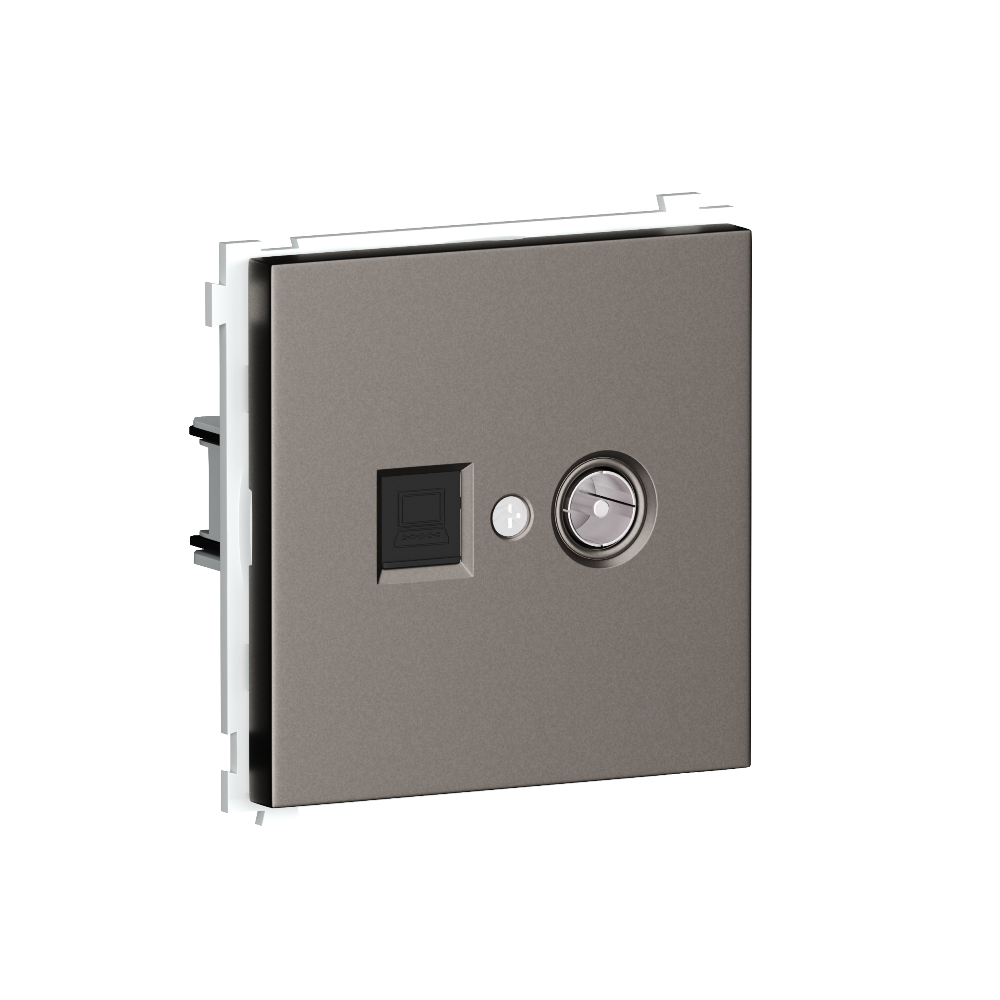 Розетка встраиваемая комбинированная Donel R98 RJ45+ SAT Сталь матовая DA30600-DA88937