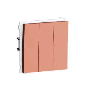 Выключатель трехклавишный встраиваемый Donel R98 звонкового типа Коралл матовый DA35100-DA29345