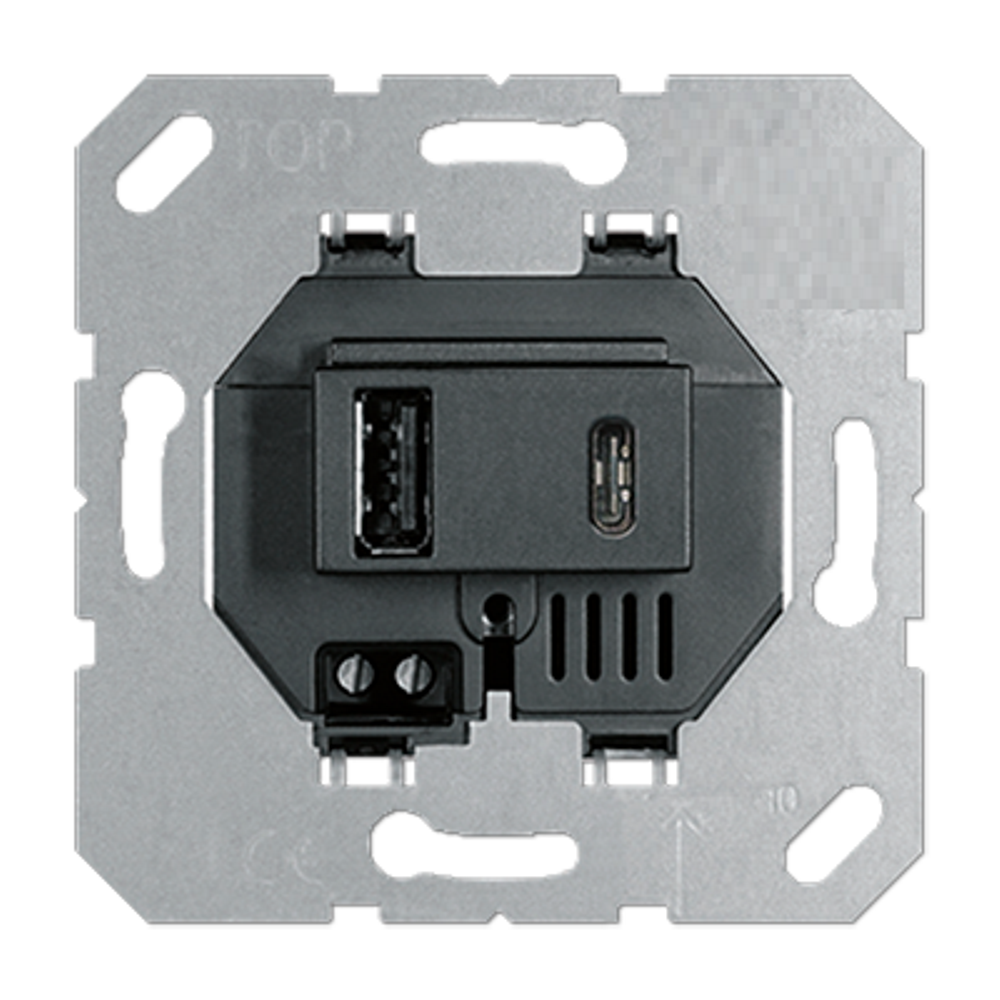 Розетка встраиваемая USB Donel R98 3.1A тип A, С Карбон матовый DUSB3100ANC-DA27630 — изображение 4