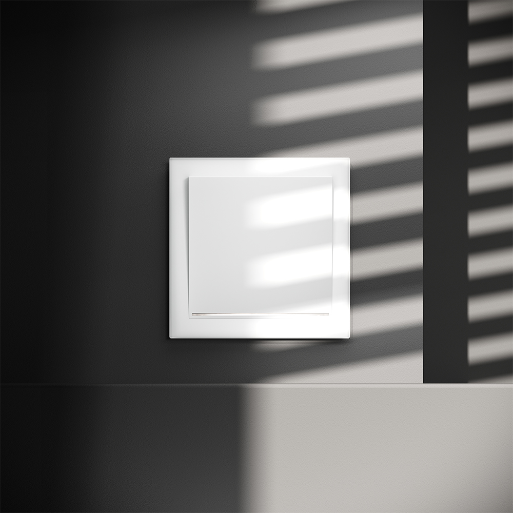 Выключатель одноклавишный встраиваемый Voltum S70 с подсветкой Белый матовый VLS010202 — изображение 4