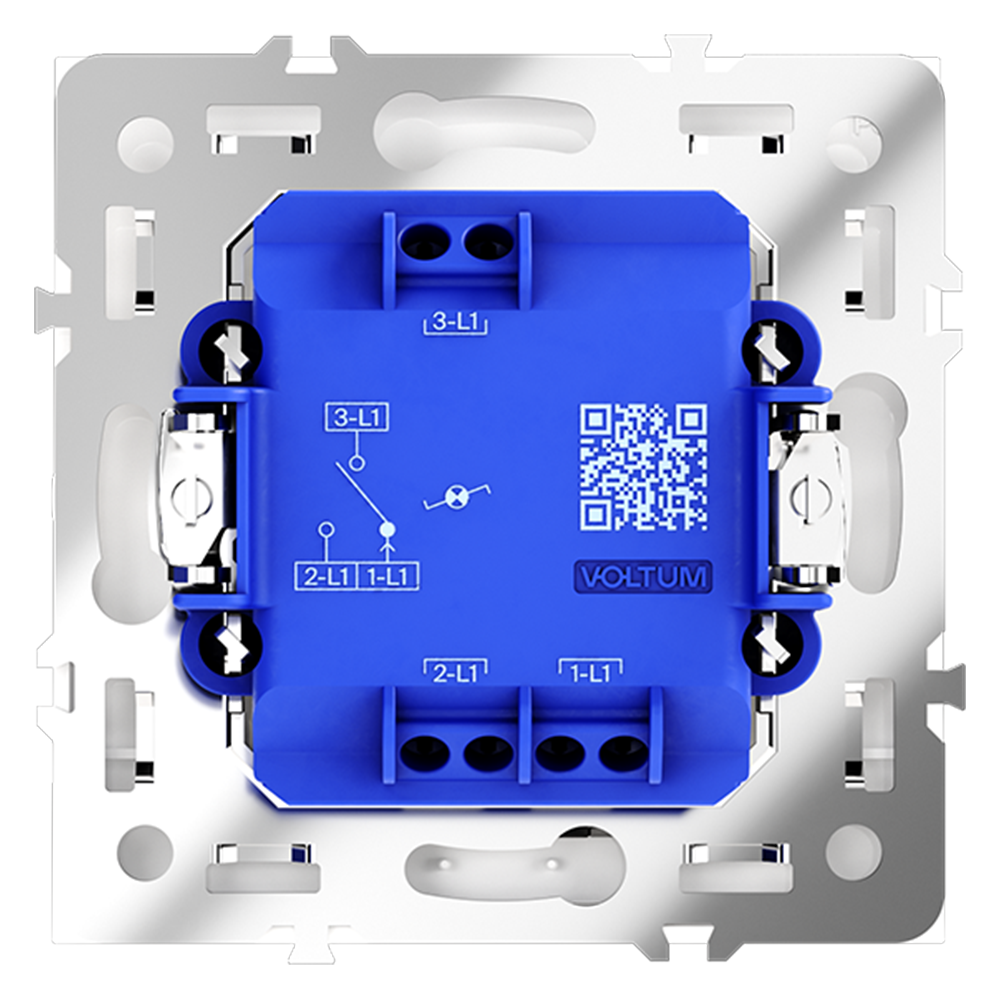 Выключатель одноклавишный встраиваемый проходной Voltum S70 с подсветкой Белый матовый VLS010402 — изображение 3