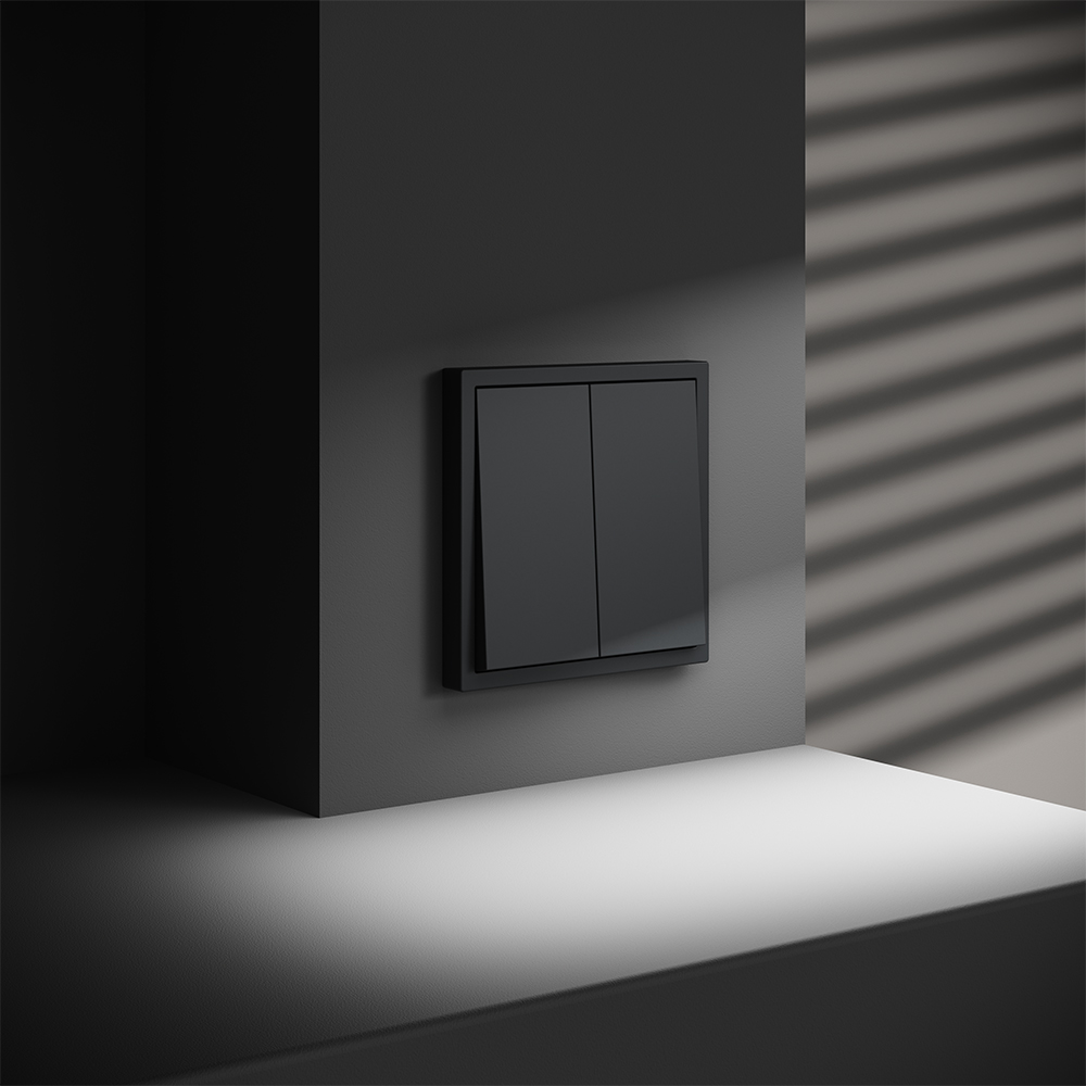 Выключатель двухклавишный встраиваемый Voltum S70 Графит VLS020107 — изображение 4