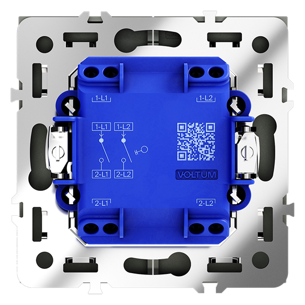 Выключатель двухклавишный встраиваемый Voltum S70 Черный матовый VLS020108 — изображение 3