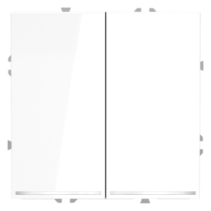 Выключатель двухклавишный встраиваемый Voltum S70 с подсветкой Белый Глянцевый VLS020201