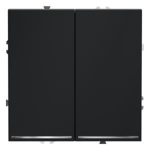 Выключатель двухклавишный встраиваемый Voltum S70 с подсветкой Графит VLS020207