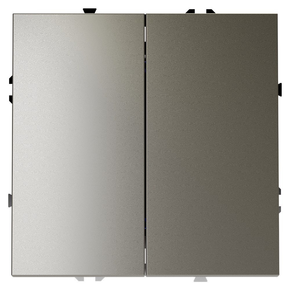 Выключатель двухклавишный встраиваемый проходной Voltum S70 Шелк VLS020304