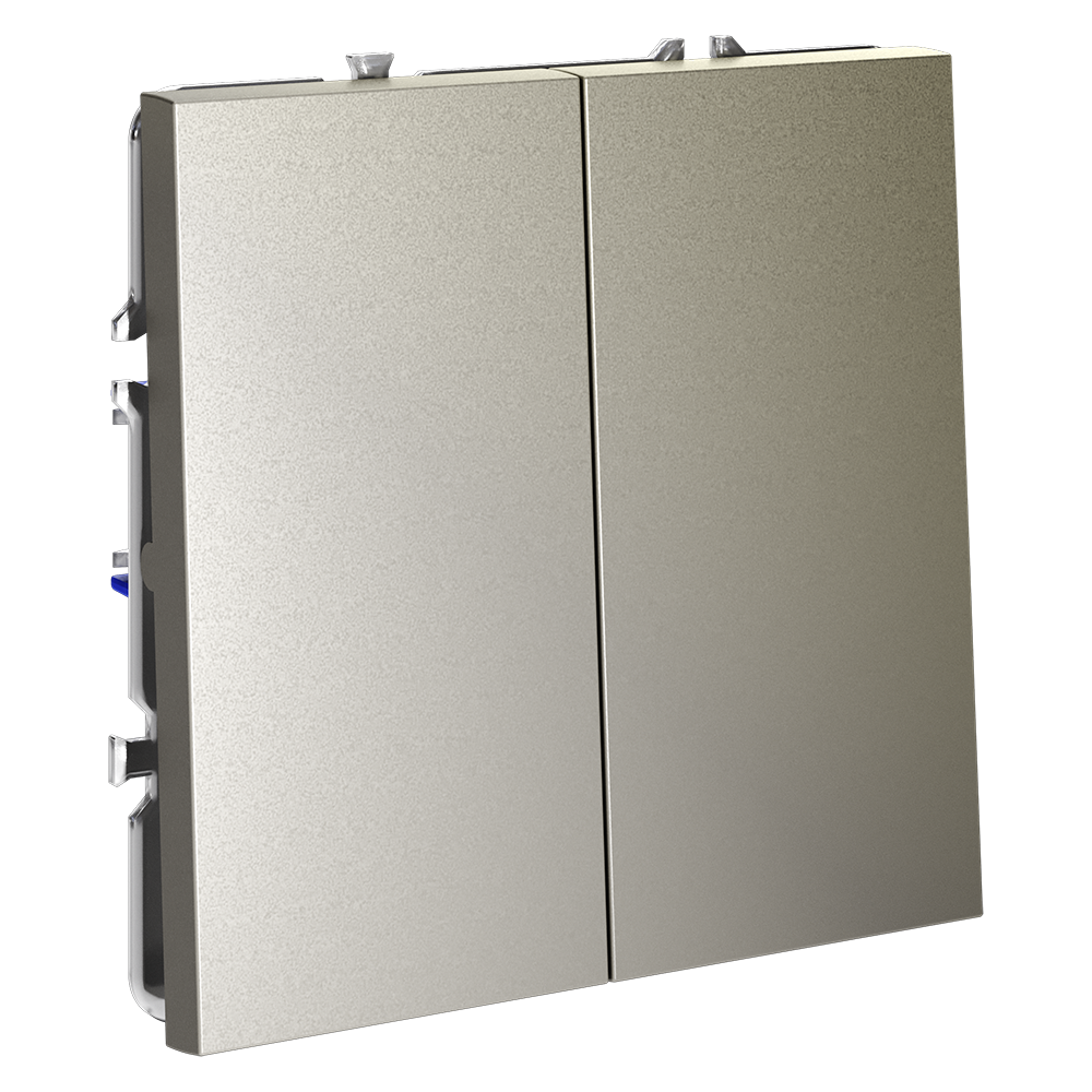 Выключатель двухклавишный встраиваемый проходной Voltum S70 Шелк VLS020304 — изображение 2