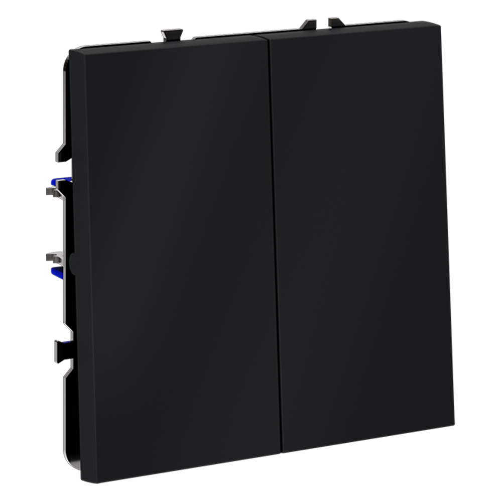 Выключатель двухклавишный встраиваемый проходной Voltum S70 Графит VLS020307 — изображение 2