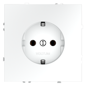 Розетка встраиваемая Voltum S70 с заземлением Soft touch Белый матовый VLS040102
