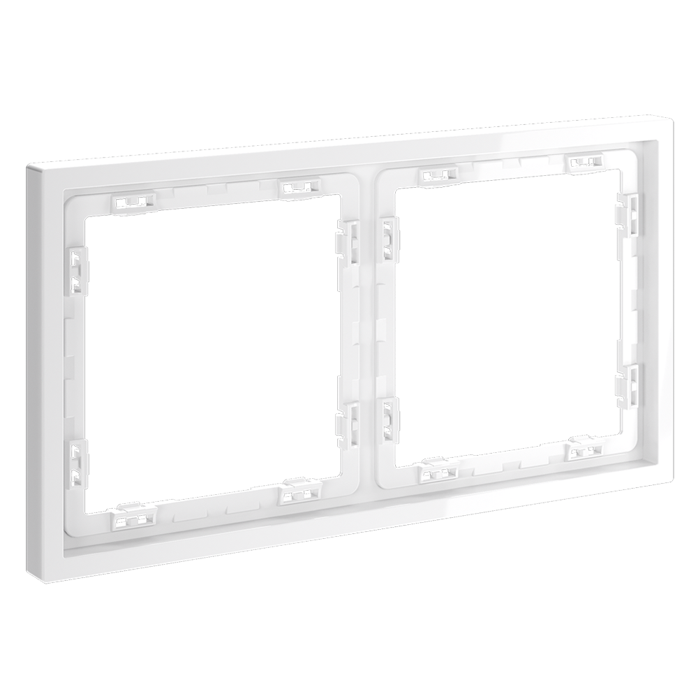 Рамка пластиковая Voltum S70 на 2 поста Белый Глянцевый VLS100201 — изображение 2