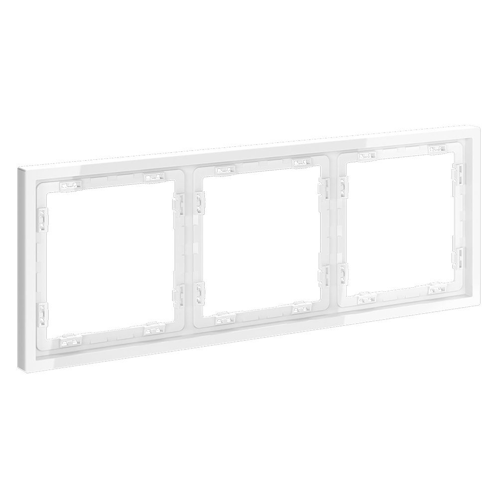 Рамка пластиковая Voltum S70 на 3 поста Белый Глянцевый VLS100301 — изображение 2