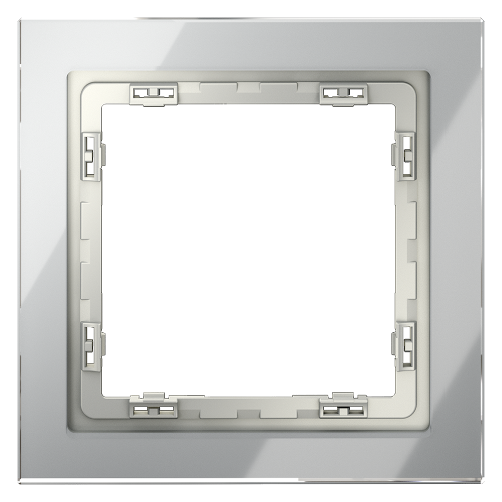 Рамка стеклянная Voltum S70 на 1 пост Сталь глянцевая VLS110105