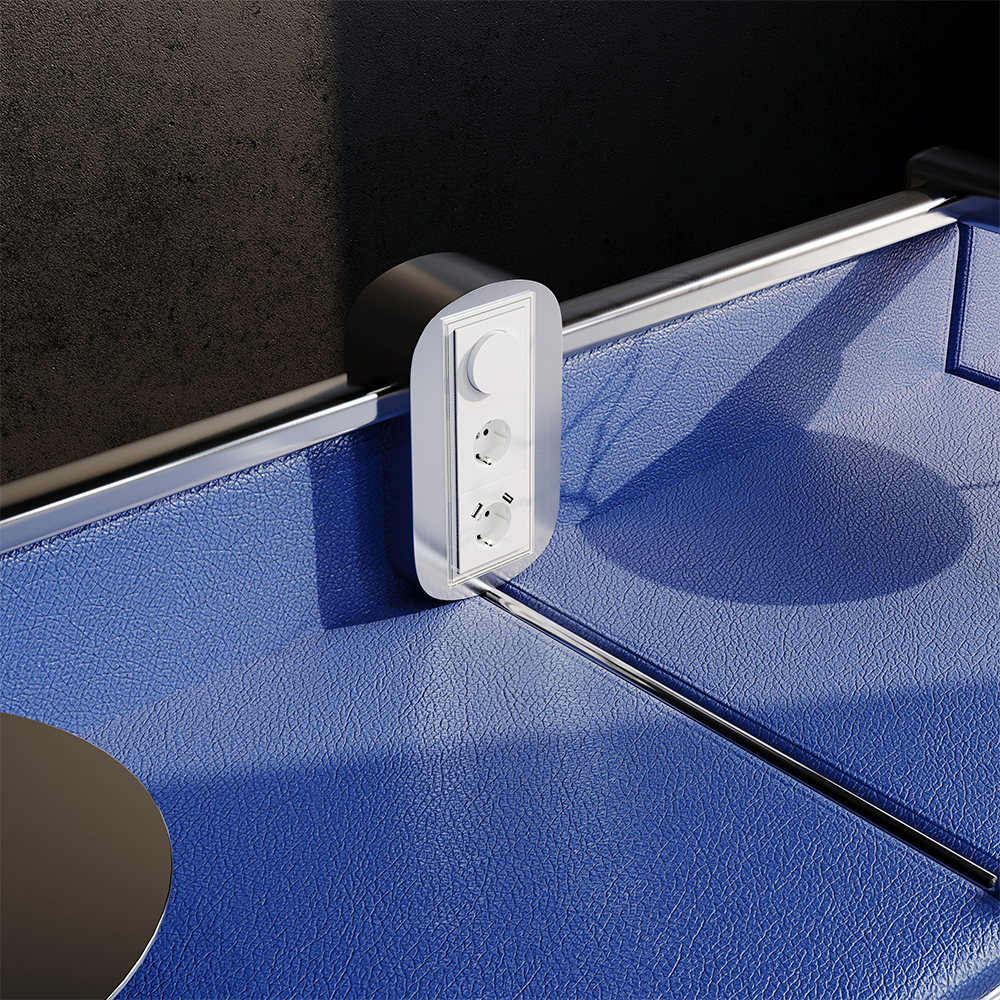 Рамка стеклянная Voltum S70 на 3 поста Белый глянцевый VLS110301 — изображение 3