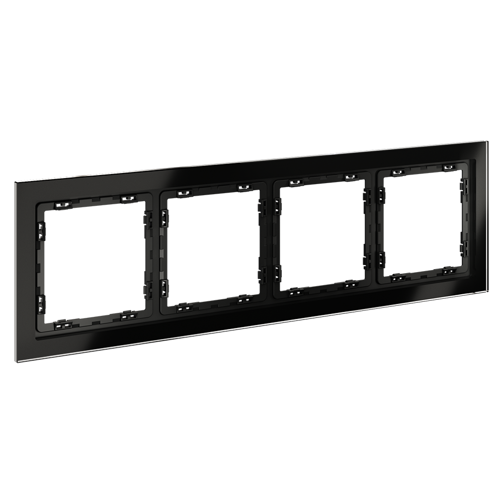 Рамка стеклянная Voltum S70 на 4 поста Черный глянцевый VLS110408 — изображение 2