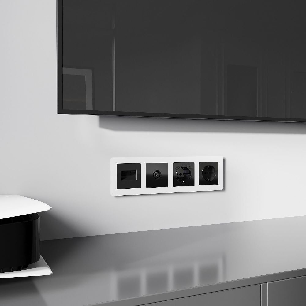 Накладка для двойной розетки Еthernet Werkel RJ-45 Черный W1191148 — изображение 2