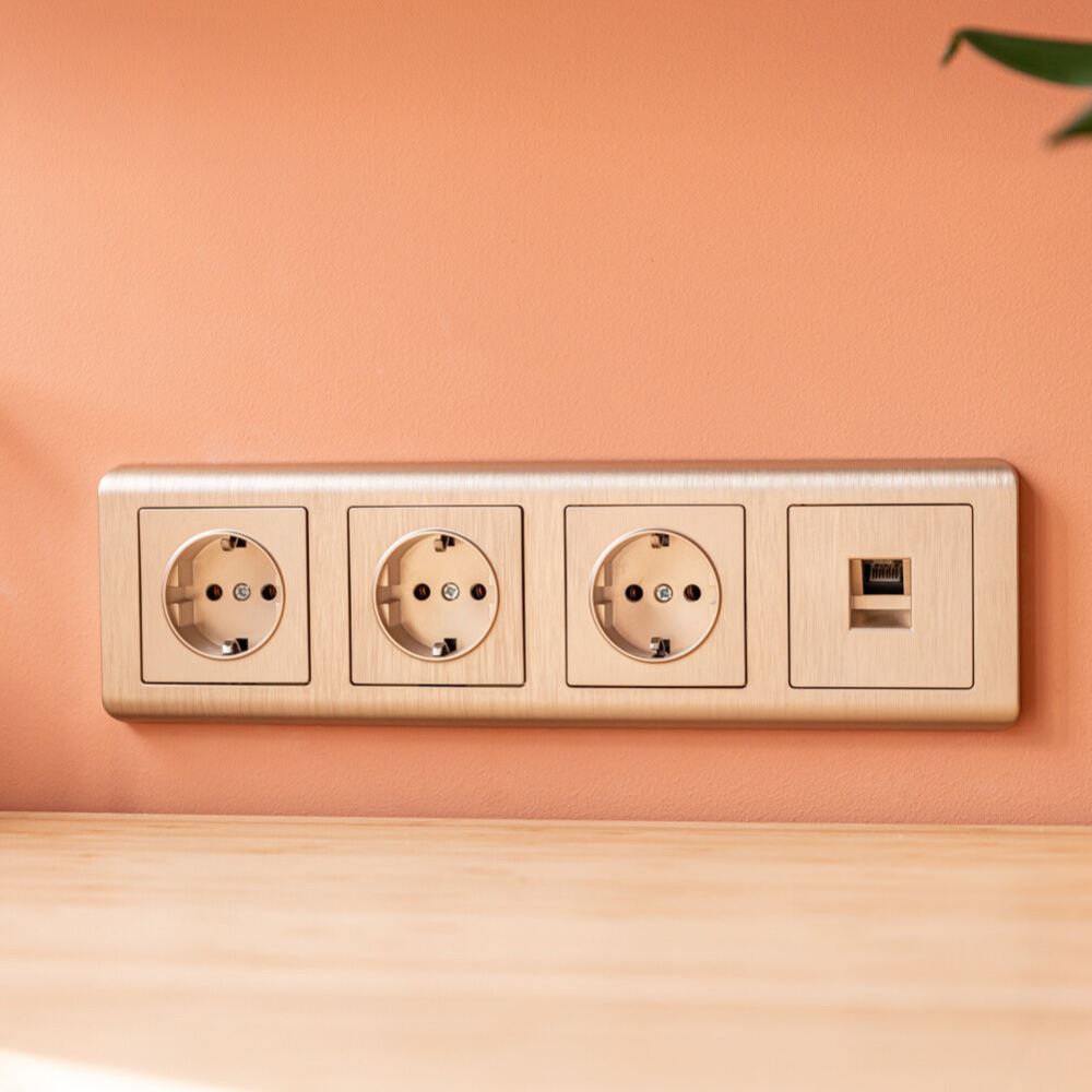 Накладка для телефонной розетки Werkel RJ-11 Шампань рифленый W1192010 — изображение 2