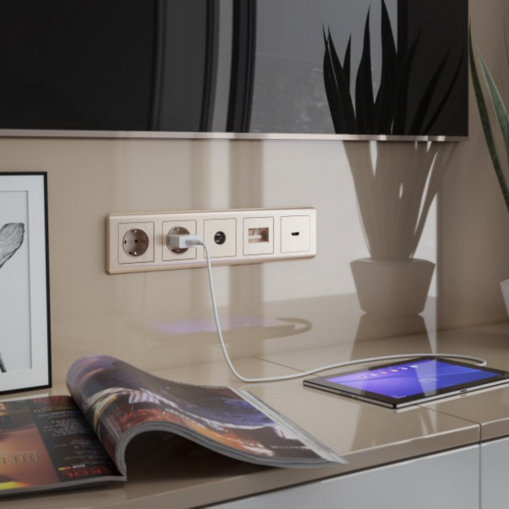 Накладка для розетки HDMI Werkel Шампань рифленый W1196010 — изображение 2