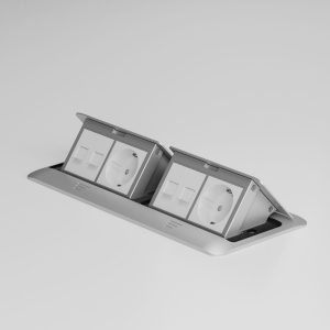 Выдвижной розеточный блок Werkel на 8 модулей Серебряный W8078065